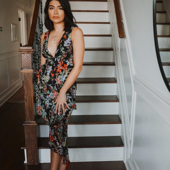 Floral Tiered Ruffle High-Low Dress - Picture 6 of 11